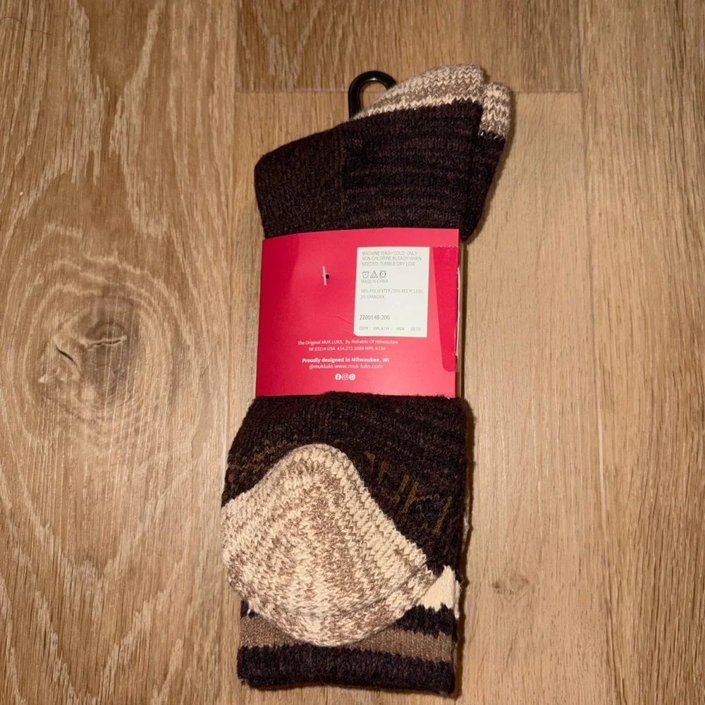 Muk Luks Men’s Boot Socks Warm & Cozy Dream Step Yarn One Size Fits Most 2 Pairs